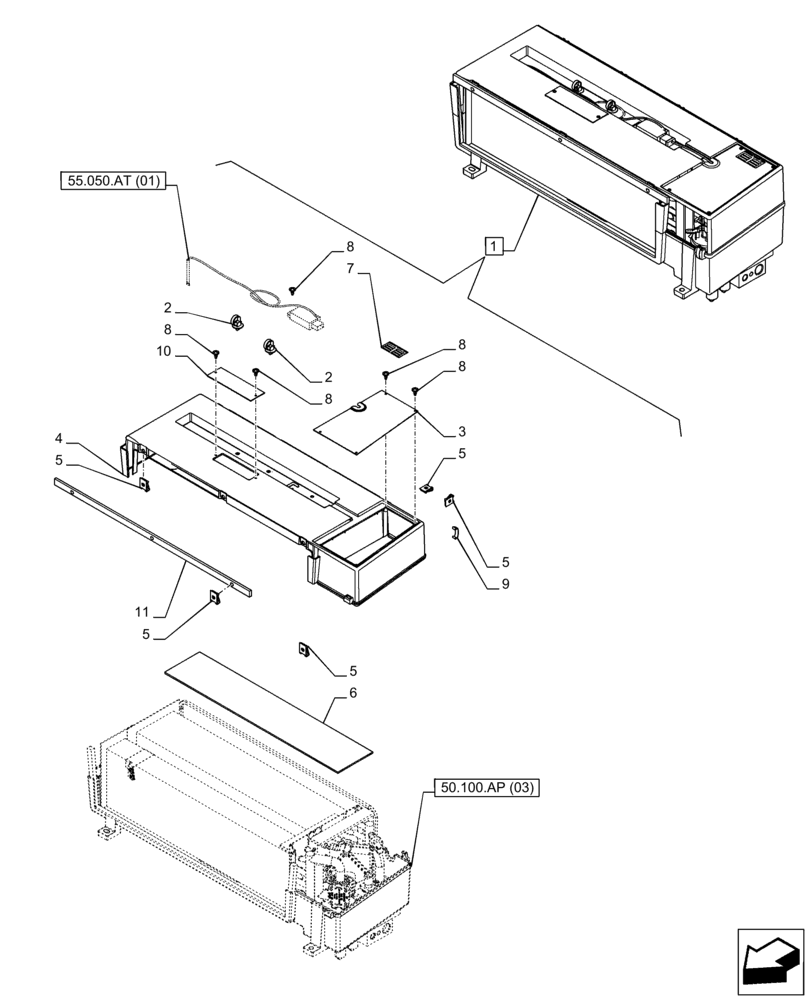 Схема запчастей Case IH PUMA 185 - (50.100.AP[02]) - VAR - 391176, 758255, 758257 - AIR CONDITIONER, COMPONENTS (50) - CAB CLIMATE CONTROL