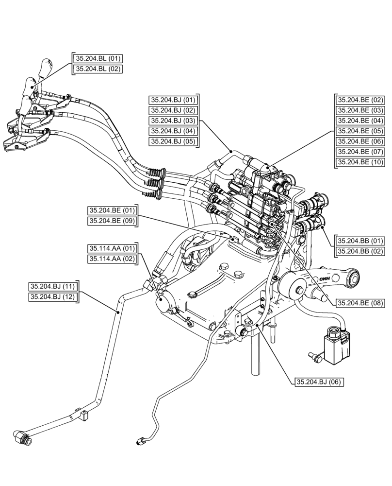 Схема запчастей Case IH FARMALL 95C - (35.000.00[01]) - SECTION INDEX - HYDRAULIC SYSTEM (35) - HYDRAULIC SYSTEMS
