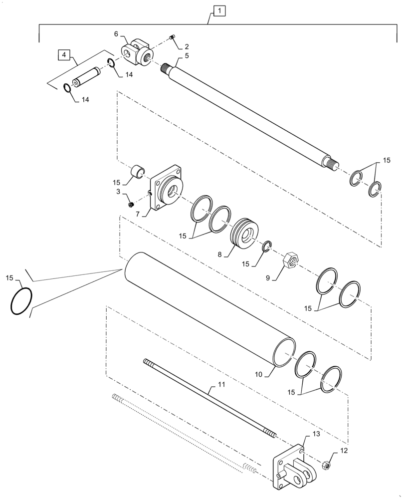 Схема запчастей Case IH PATRIOT 3340 - (35.911.AD[04]) - OUTER BOOM FOLD CYLINDER, 120 (35) - HYDRAULIC SYSTEMS