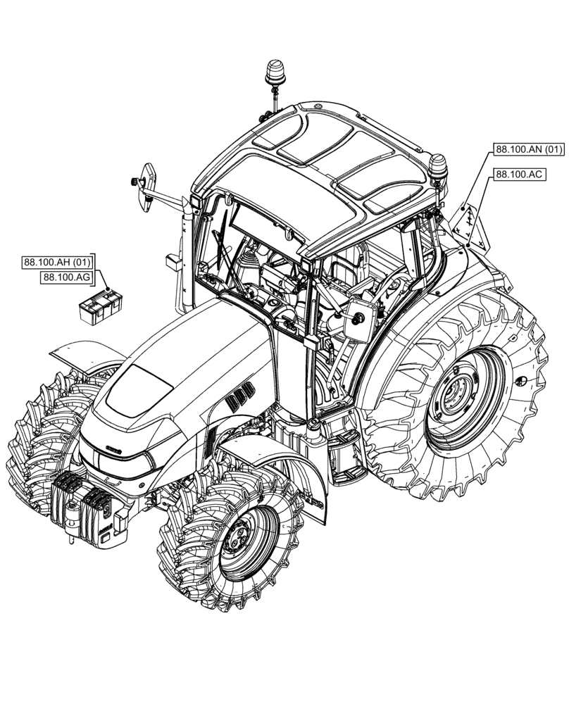 Схема запчастей Case IH FARMALL 85C - (88.000.00[01]) - SECTION INDEX - ACCESSORIES (88) - ACCESSORIES