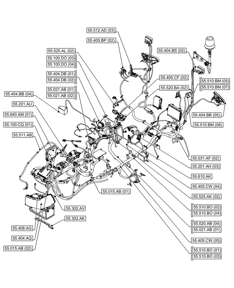 Схема запчастей Case IH FARMALL 115C - (55.000.00[04]) - SECTION INDEX - ELECTRICAL SYSTEMS (55) - ELECTRICAL SYSTEMS