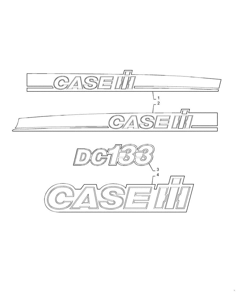 Схема запчастей Case IH DC133 - (90.108.AB) - DECALS, BRAND AND MODEL (90) - PLATFORM, CAB, BODYWORK AND DECALS