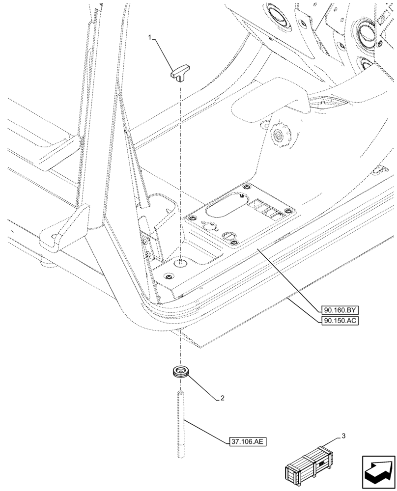 Схема запчастей Case IH FARMLIFT 735 - (37.106.AG) - VAR - 749497 - AUTOMATIC HITCH, TIE-ROD, HANDLE (37) - HITCHES, DRAWBARS & IMPLEMENT COUPLINGS