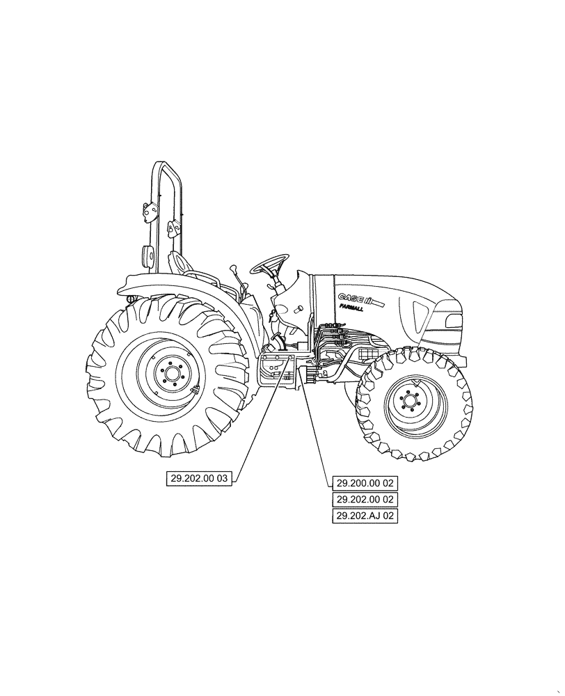 Схема запчастей Case IH FARMALL 50C - (29.000.00[02]) - SECTION INDEX - HYDROSTATIC TRANSMISSION, FARMALL 40C, 50C (29) - HYDROSTATIC DRIVE