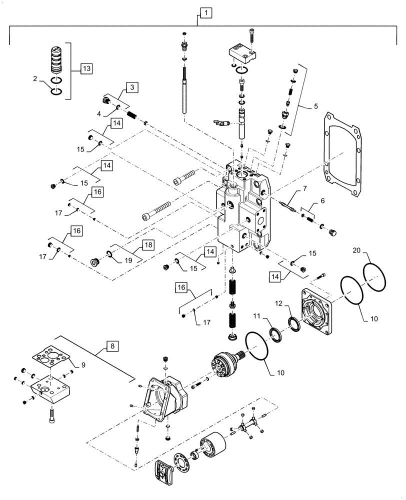 Схема запчастей Case IH 4430 - (29.218.02) - WHEEL MOTOR BREAKDOWN, SERIES 51, 80 CC (29) - HYDROSTATIC DRIVE