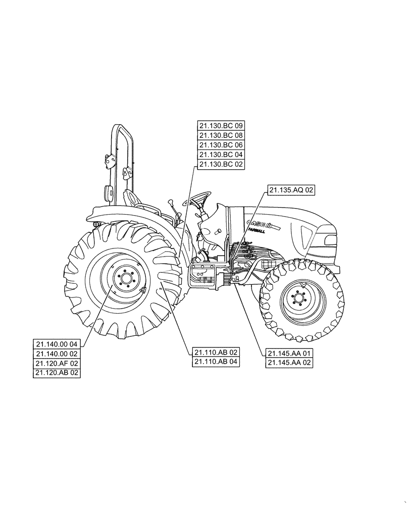 Схема запчастей Case IH FARMALL 50C - (21.000.00[02]) - SECTION INDEX - TRANSMISSION, FARMALL 40C, 50C (21) - TRANSMISSION