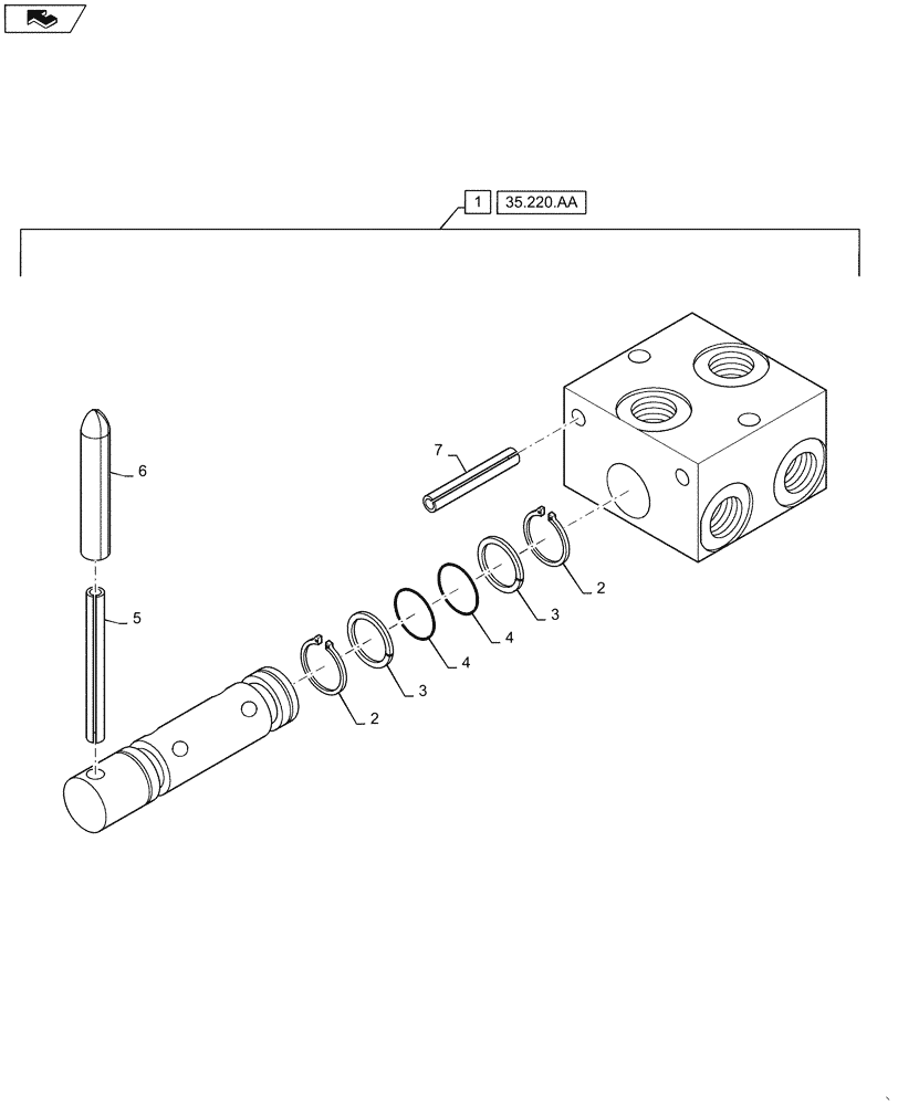 Схема запчастей Case IH 1625 - (35.746.AA[03]) - DOUBLE SELECTOR VALVE (35) - HYDRAULIC SYSTEMS