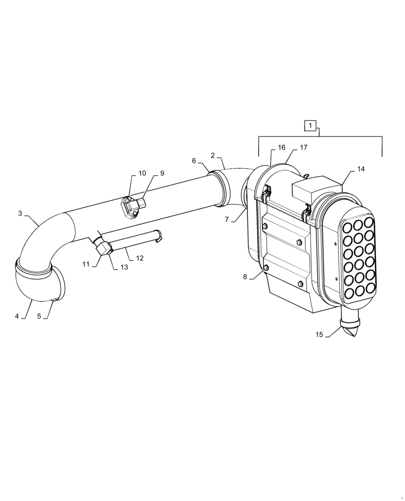 Схема запчастей Case IH 100A - (10.202.AB) - AIR CLEANER - AIR INTAKE PARTS (10) - ENGINE
