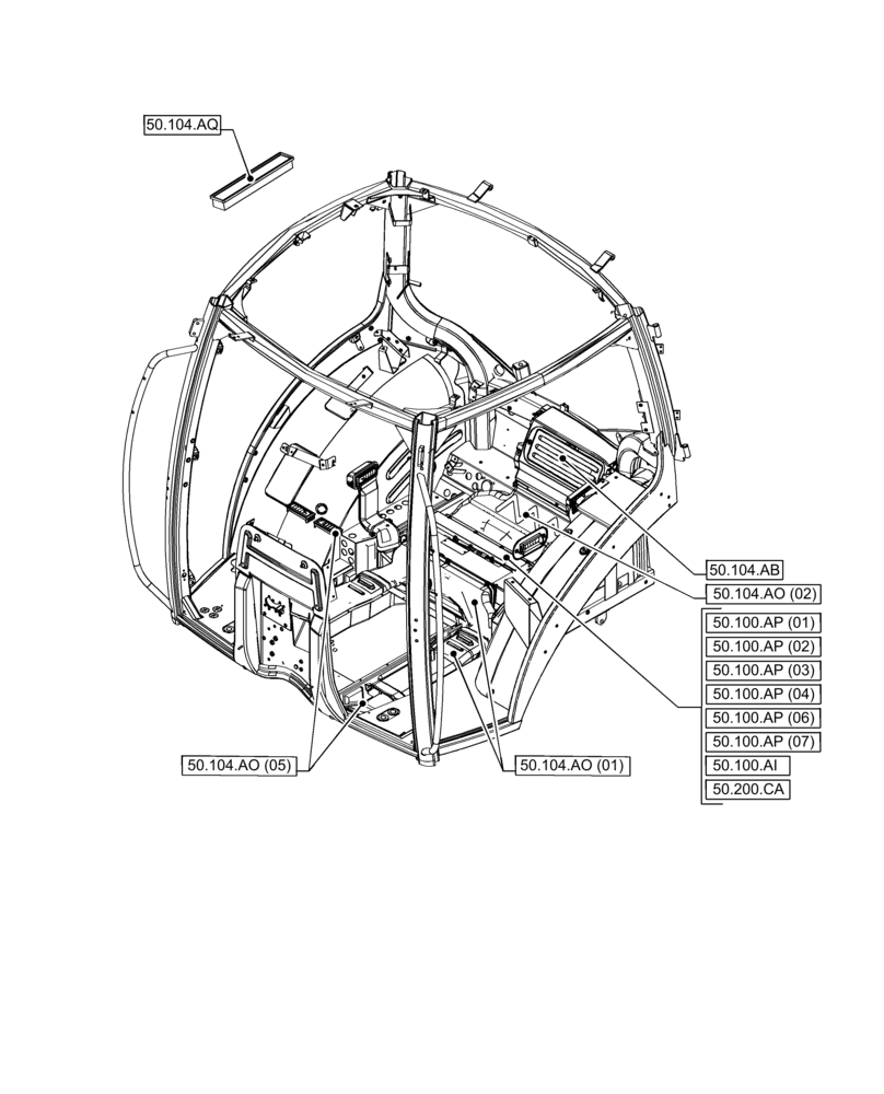 Схема запчастей Case IH PUMA 150 - (50.000.00[02]) - SECTION INDEX - CAB CLIMATE CONTROL (50) - CAB CLIMATE CONTROL