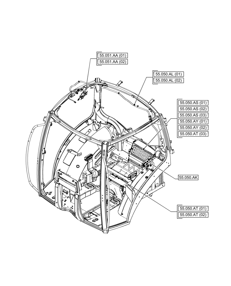 Схема запчастей Case IH PUMA 150 - (00.000.55[04]) - PICTORIAL INDEX - ELECTRICAL SYSTEMS (00) - GENERAL & PICTORIAL INDEX