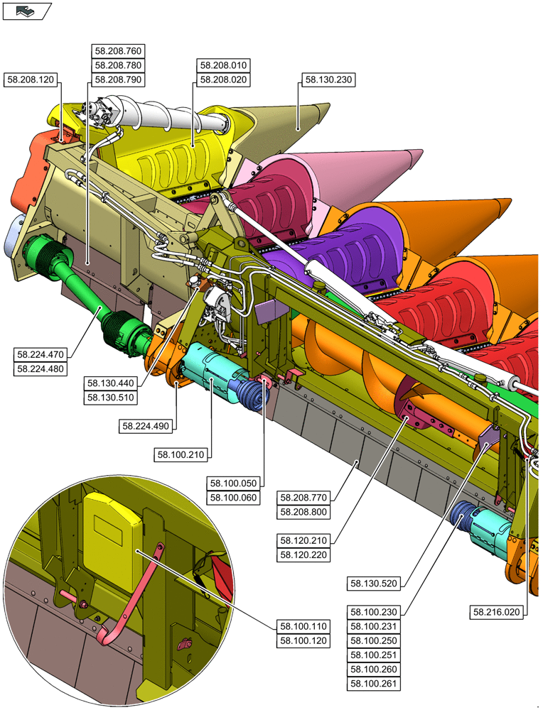 Схема запчастей Case IH 4412F-30 - (58.000.00[12]) - SECTION INDEX - ATTACHMENTS/HEADERS (58) - ATTACHMENTS/HEADERS