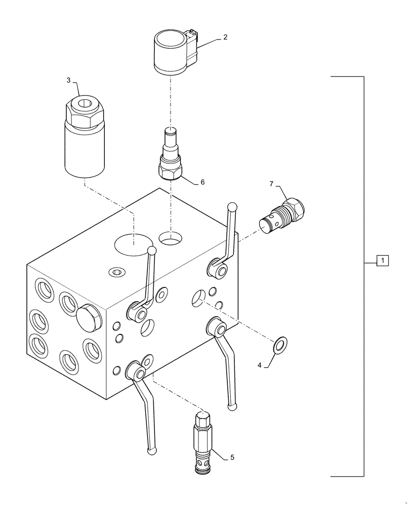 Схема запчастей Case IH 500 - (35.945.AA[01]) - MANIFOLD, HYDRAULIC, CAB, PRESSURE GAUGE (35) - HYDRAULIC SYSTEMS