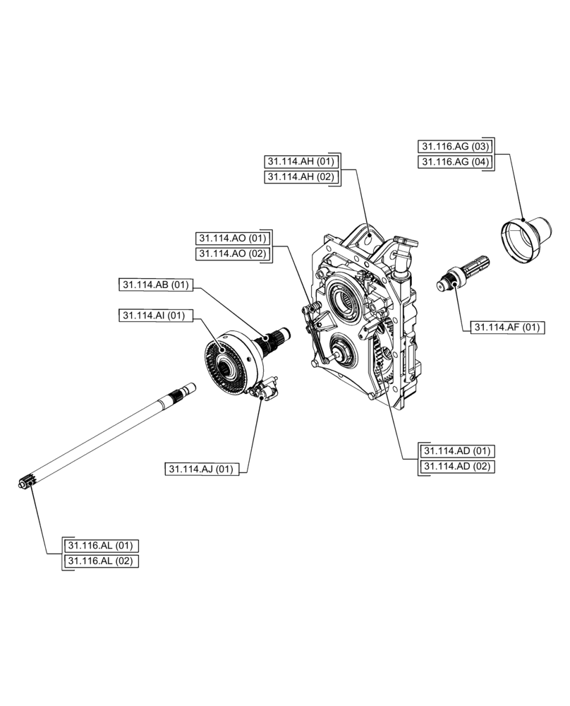 Схема запчастей Case IH PUMA 150 - (31.000.00[03]) - SECTION INDEX - IMPLEMENT POWER TAKE OFF (31) - IMPLEMENT POWER TAKE OFF