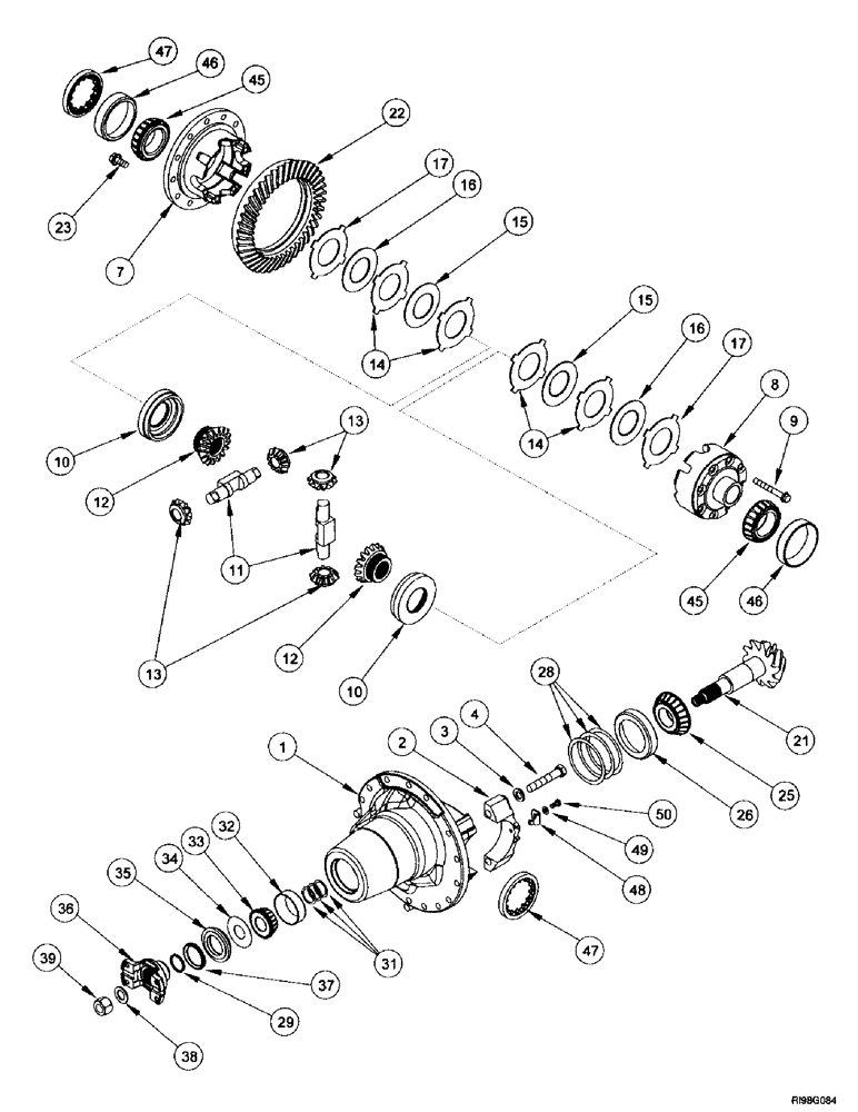Схема запчастей Case IH MX240 - (5-046) - CARRIER AND DIFFERENTIAL, M.F.D., MX240, MX270 (05) - STEERING