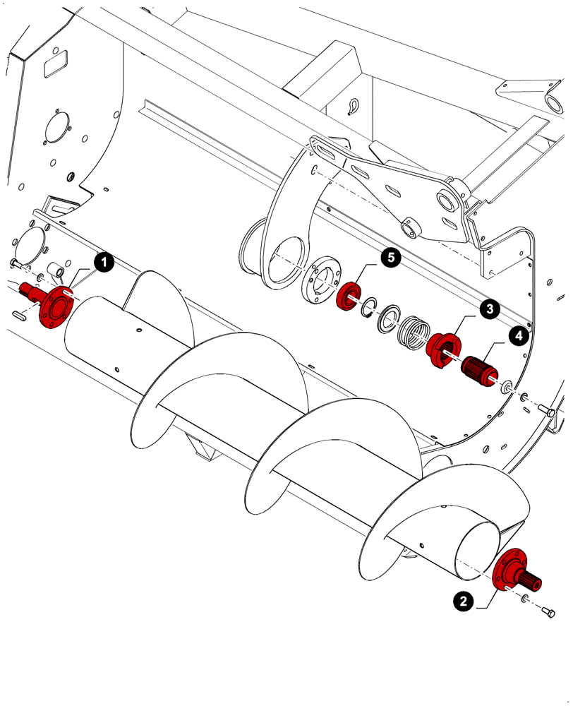 Схема запчастей Case IH 4412F-30 - (05.100.04[09]) - MAINTENANCE PARTS, AUGER LH & RH (05) - SERVICE & MAINTENANCE