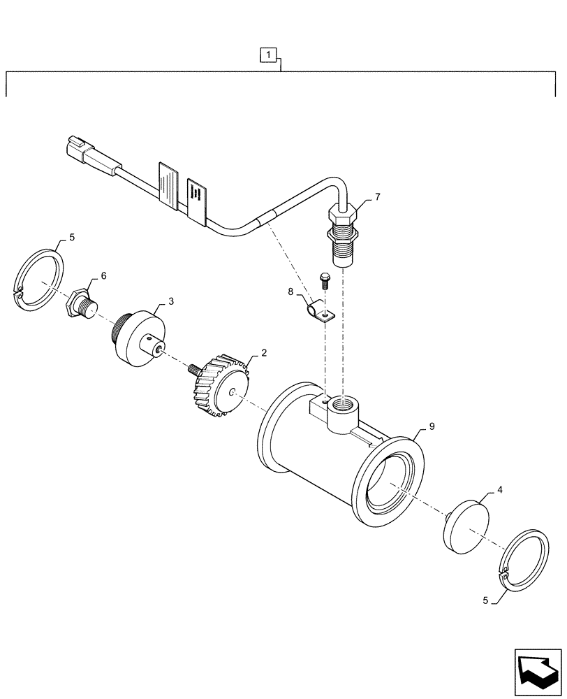 Схема запчастей Case IH PATRIOT 3340 - (78.110.AC[07]) - FLOWMETER ASSY. RFM 60 (78) - SPRAYING