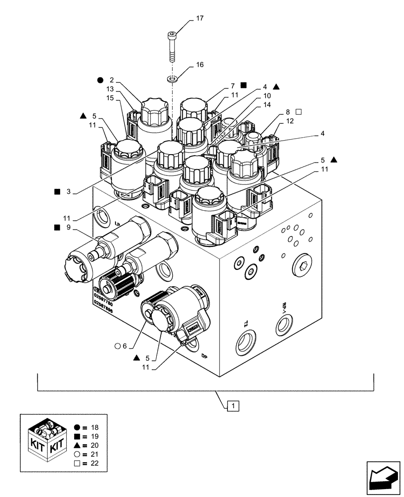 Схема запчастей Case IH WD1903 - (35.415.AA[03]) - MANIFOLD ASSY (35) - HYDRAULIC SYSTEMS
