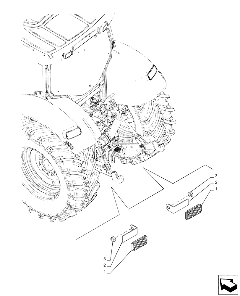 Схема запчастей Case IH PUMA 185 - (55.404.BH[01]) - REFLECTOR (55) - ELECTRICAL SYSTEMS