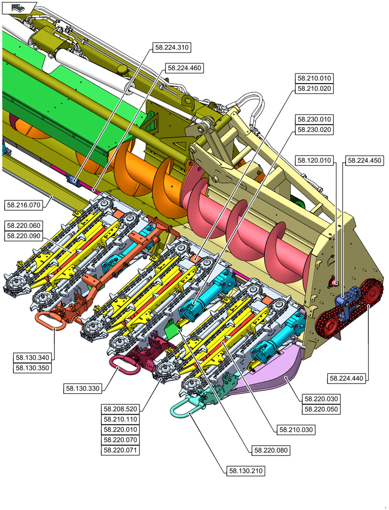 Схема запчастей Case IH 4408F-30 - (58.000.00[14]) - SECTION INDEX - ATTACHMENTS/HEADERS (58) - ATTACHMENTS/HEADERS