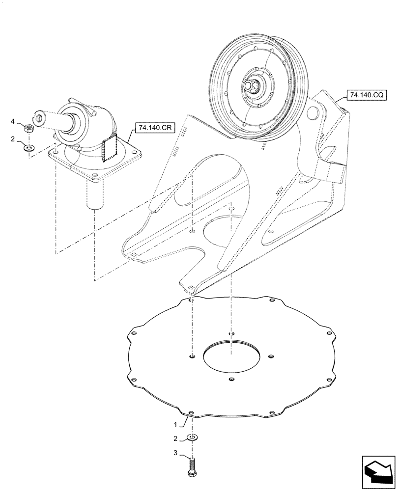 Схема запчастей Case IH 7240 - (74.140.AX) - VAR - 425198, 425199, 425513 - ANGLE DRIVE (74) - CLEANING