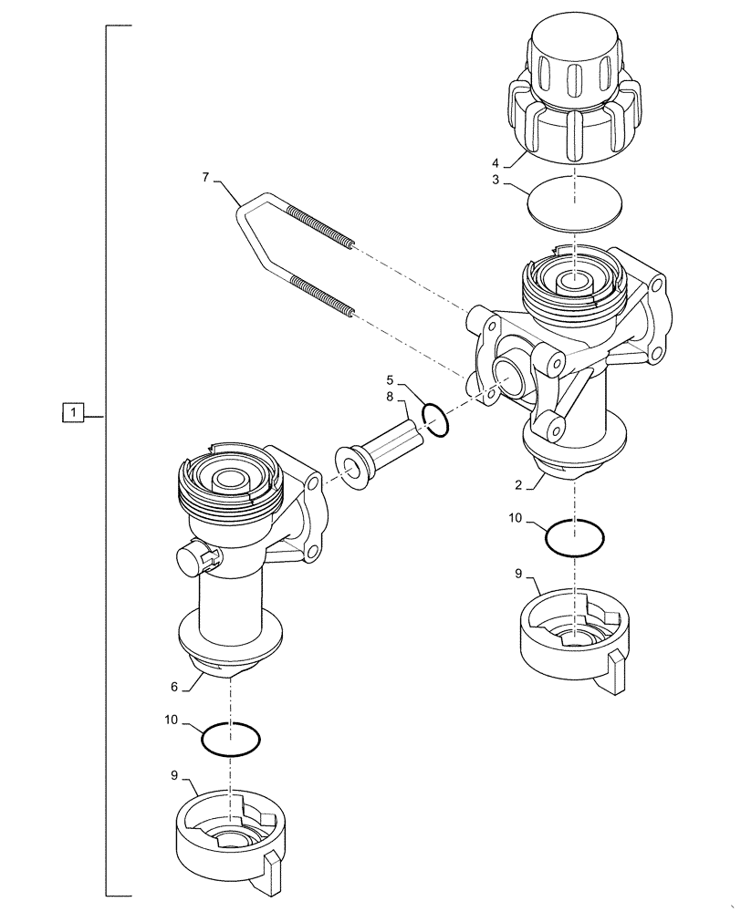Схема запчастей Case IH PATRIOT 3340 - (78.110.AM[04]) - WILGER DUAL NOZZLE (78) - SPRAYING
