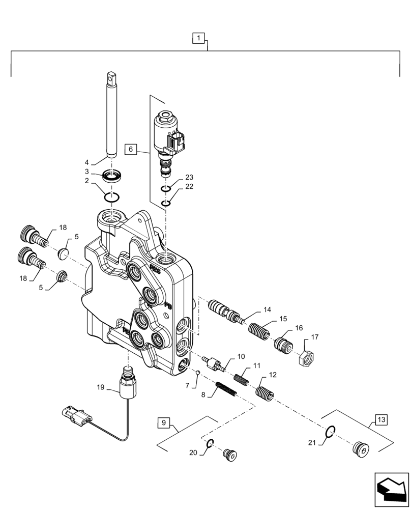 Схема запчастей Case IH QUADTRAC 370 - (33.110.AT[01]) - PARK BRAKE VALVE (33) - BRAKES & CONTROLS