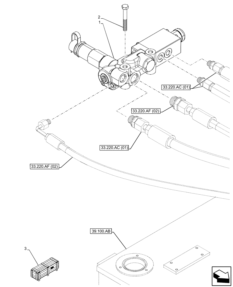 Схема запчастей Case IH FARMLIFT 935 - (33.220.AM[03]) - VAR - 749295 - TRAILER BRAKE VALVE (33) - BRAKES & CONTROLS