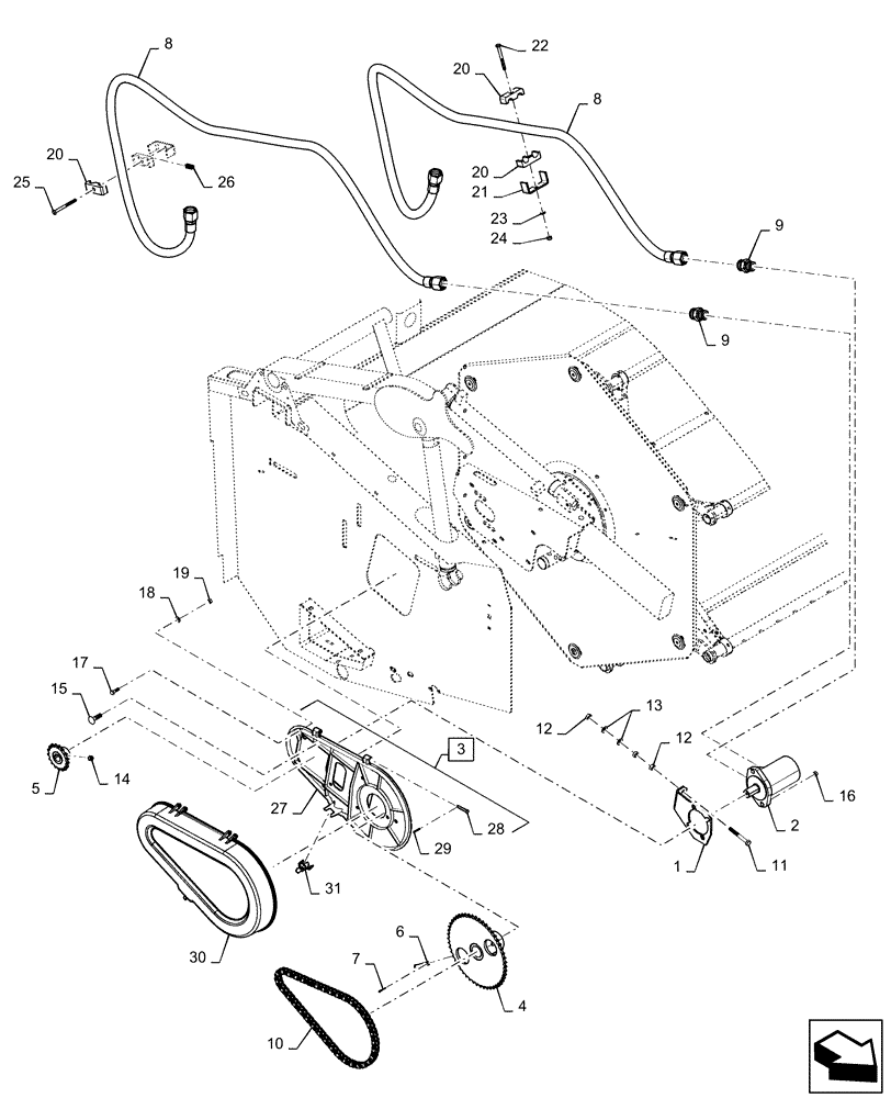 Схема запчастей Case IH 3152 - (60.100.02) - REEL DRIVE (60) - PRODUCT FEEDING