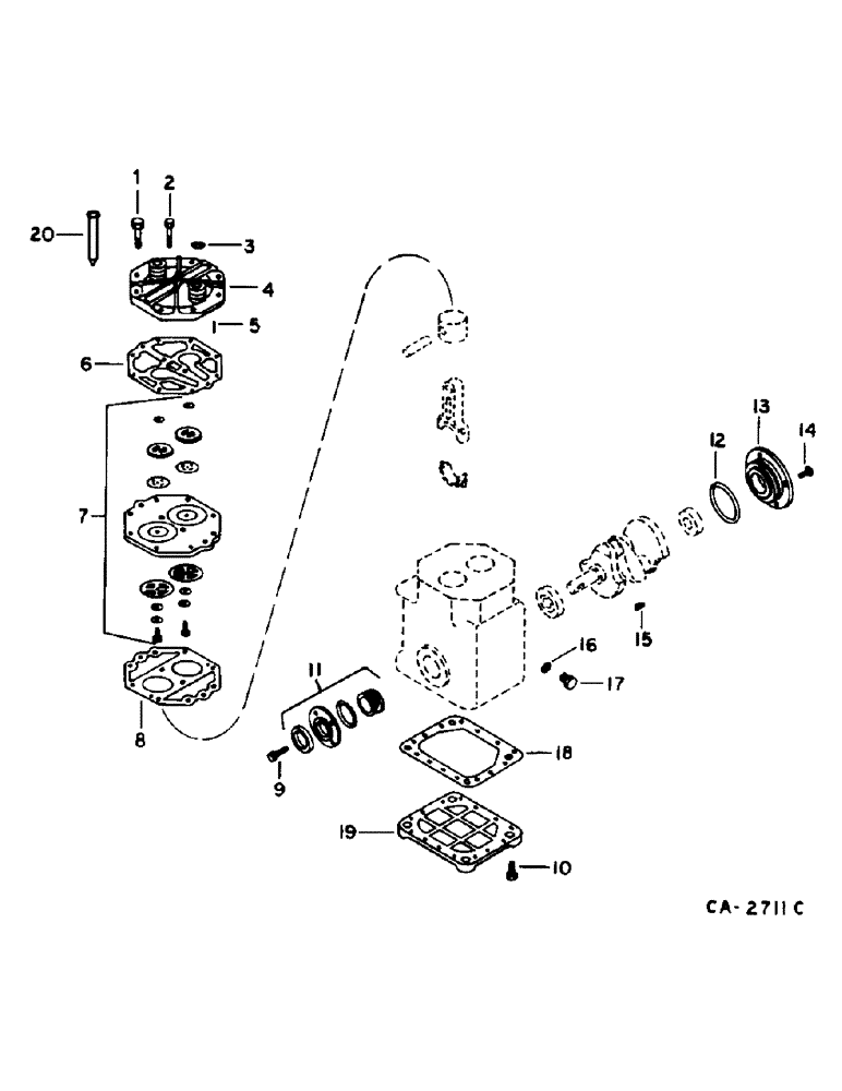 Схема запчастей Case IH 3088 - (13-39) - SUPERSTRUCTURE, COMPRESSOR (05) - SUPERSTRUCTURE