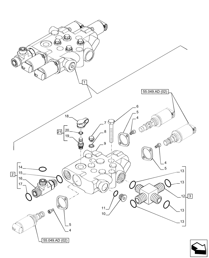 Схема запчастей Case IH PUMA 200 CVT - (31.104.AR[02]) - VAR - 337426, 337427, 337428, 337429, 337430, 337431, 391145, 758028, 758030, 758031, 758032 - PTO, CONTROL VALVE, COMPONENTS (31) - IMPLEMENT POWER TAKE OFF