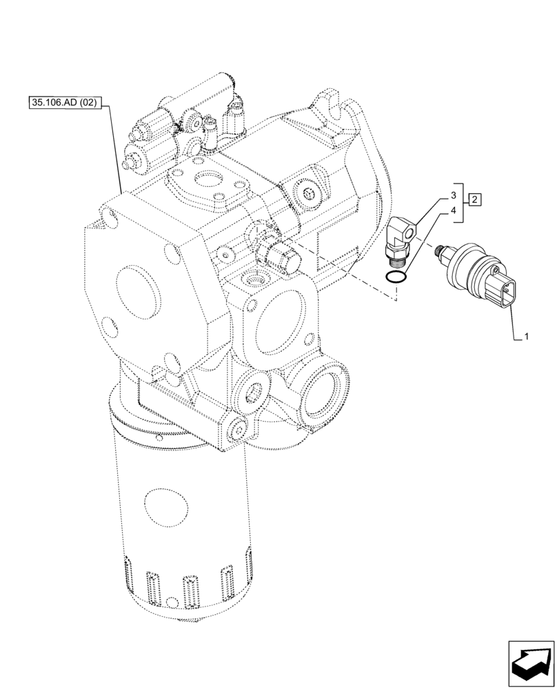 Схема запчастей Case IH PUMA 150 CVT - (55.036.AF[02]) - VAR - 391161, 758055 - PUMP, SENSOR, CVT (55) - ELECTRICAL SYSTEMS