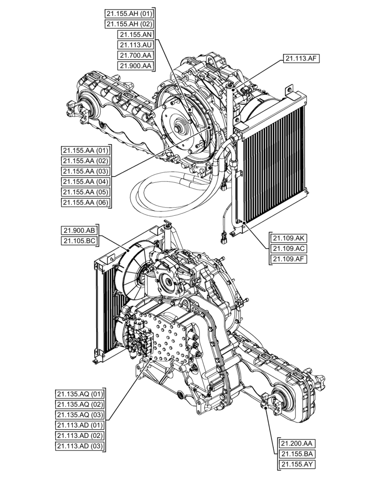 Схема запчастей Case IH FARMLIFT 935 - (21.000.00) - SECTION INDEX - TRANSMISSION (21) - TRANSMISSION