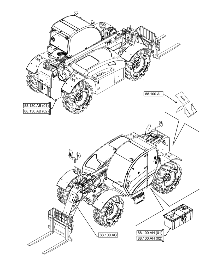 Схема запчастей Case IH FARMLIFT 735 - (88.000.00) - SECTION INDEX - ACCESSORIES (88) - ACCESSORIES