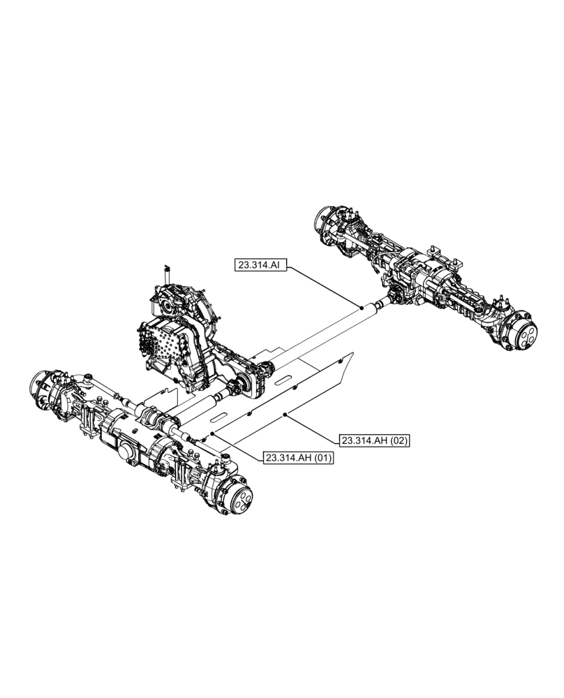 Схема запчастей Case IH FARMLIFT 742 - (23.000.00) - SECTION INDEX - 4WD LINES (23) - FOUR WHEEL DRIVE SYSTEM