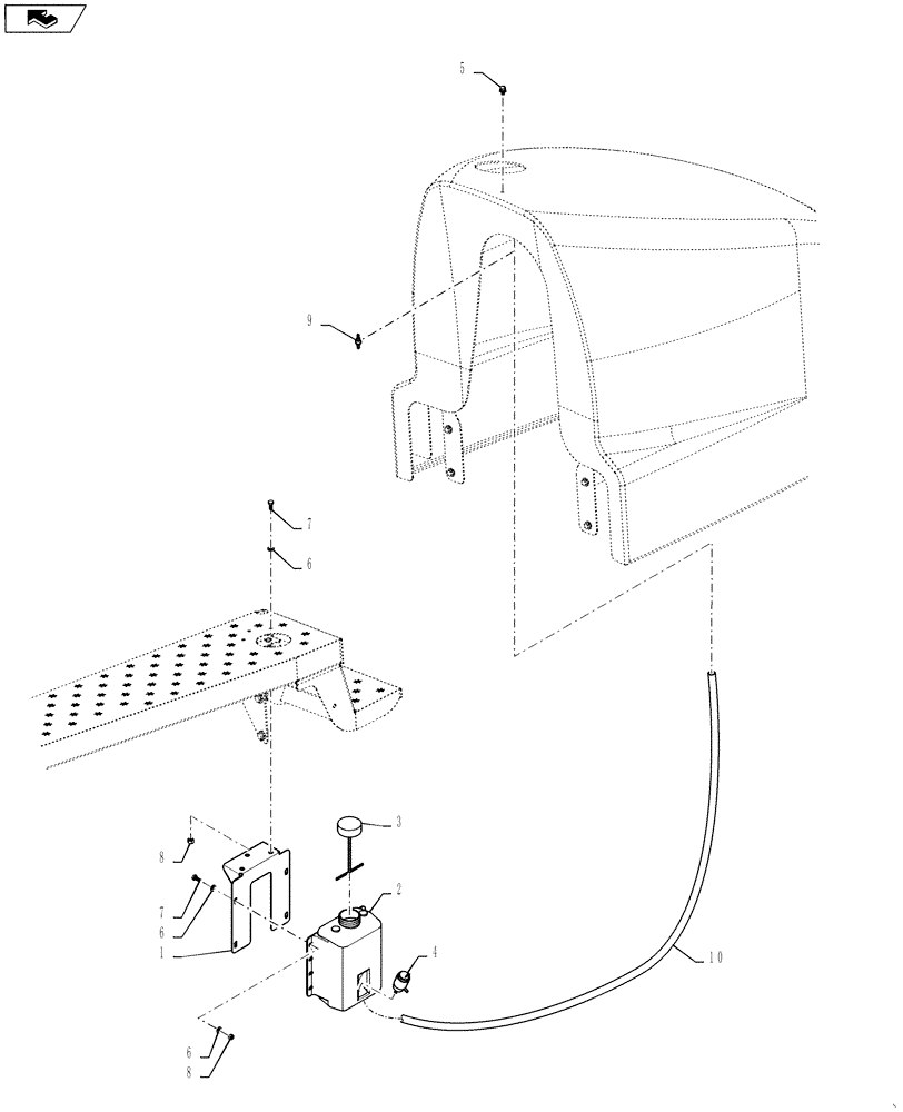 Схема запчастей Case IH PATRIOT 3340 - (55.518.AT[01]) - WINDSHIELD WASH RESERVOIR (55) - ELECTRICAL SYSTEMS