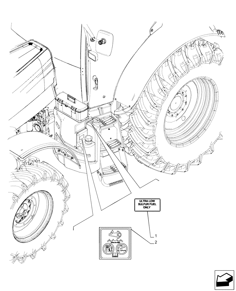 Схема запчастей Case IH PUMA 185 CVT - (90.108.AC[03]) - VAR - 758250 - DECALS, WARNING, FUEL TANK (NA MARKET PACKAGE) (90) - PLATFORM, CAB, BODYWORK AND DECALS