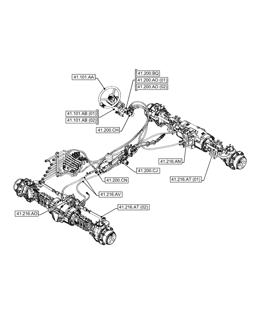 Схема запчастей Case IH FARMLIFT 742 - (41.000.00) - SECTION INDEX - STEERING (41) - STEERING