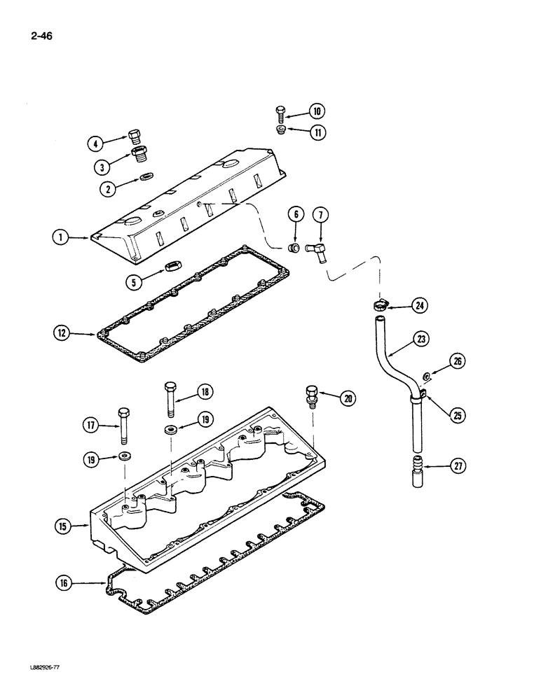 Схема запчастей Case IH STEIGER - (2-046) - CYLINDER HEAD COVER, L-10 ENGINE (02) - ENGINE