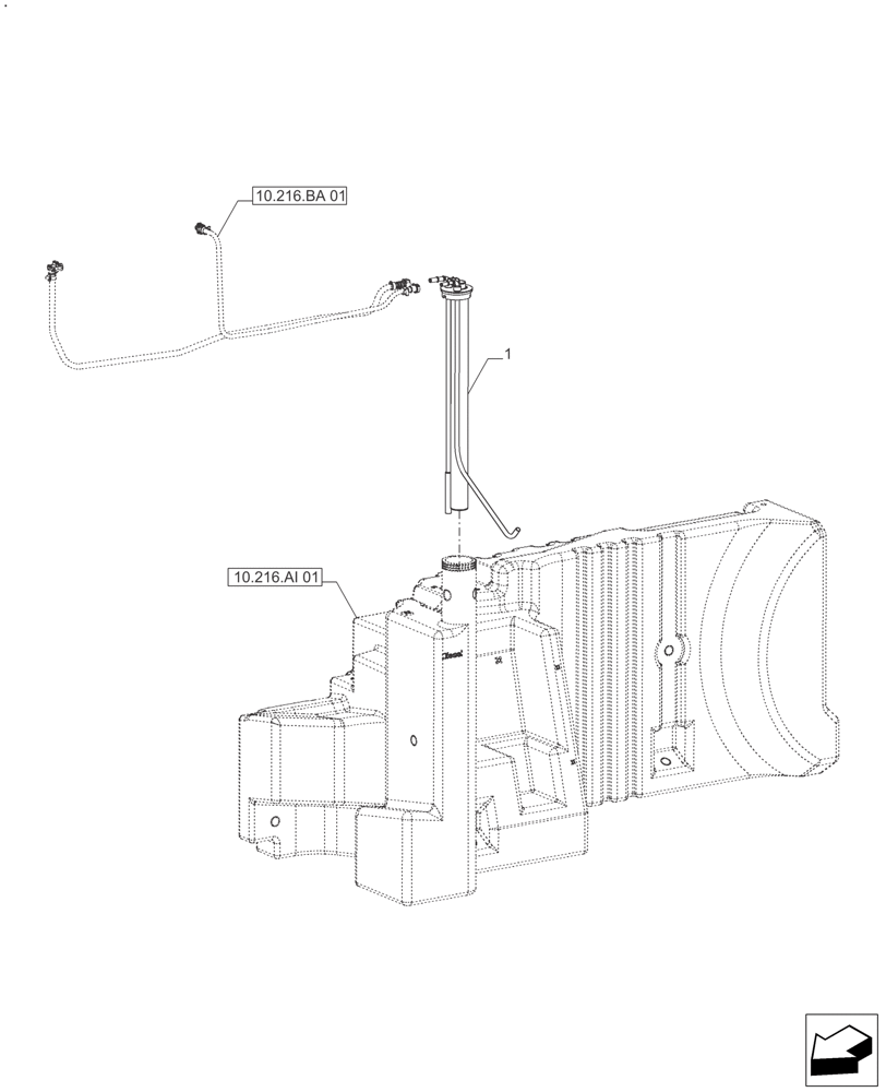 Схема запчастей Case IH FARMALL 120A - (55.011.AC) - VAR - 391270 - FUEL TANK, SENDER UNIT (55) - ELECTRICAL SYSTEMS