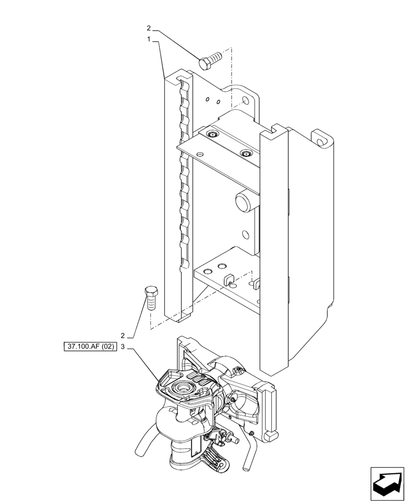 Схема запчастей Case IH PUMA 165 CVT - (37.100.AF[01]) - VAR - 758104 - TOW HOOK (37) - HITCHES, DRAWBARS & IMPLEMENT COUPLINGS