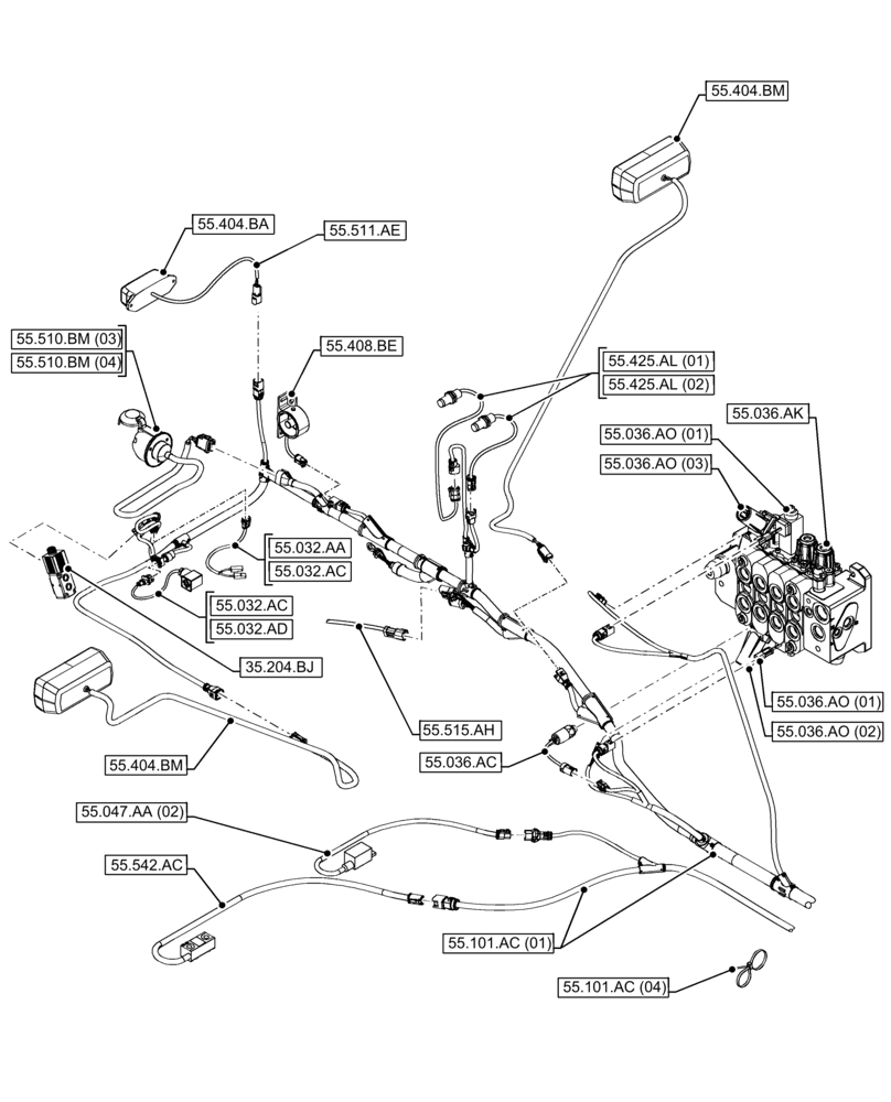 Схема запчастей Case IH FARMLIFT 632 - (55.000.00[01]) - SECTION INDEX - ELECTRICAL SYSTEM (55) - ELECTRICAL SYSTEMS