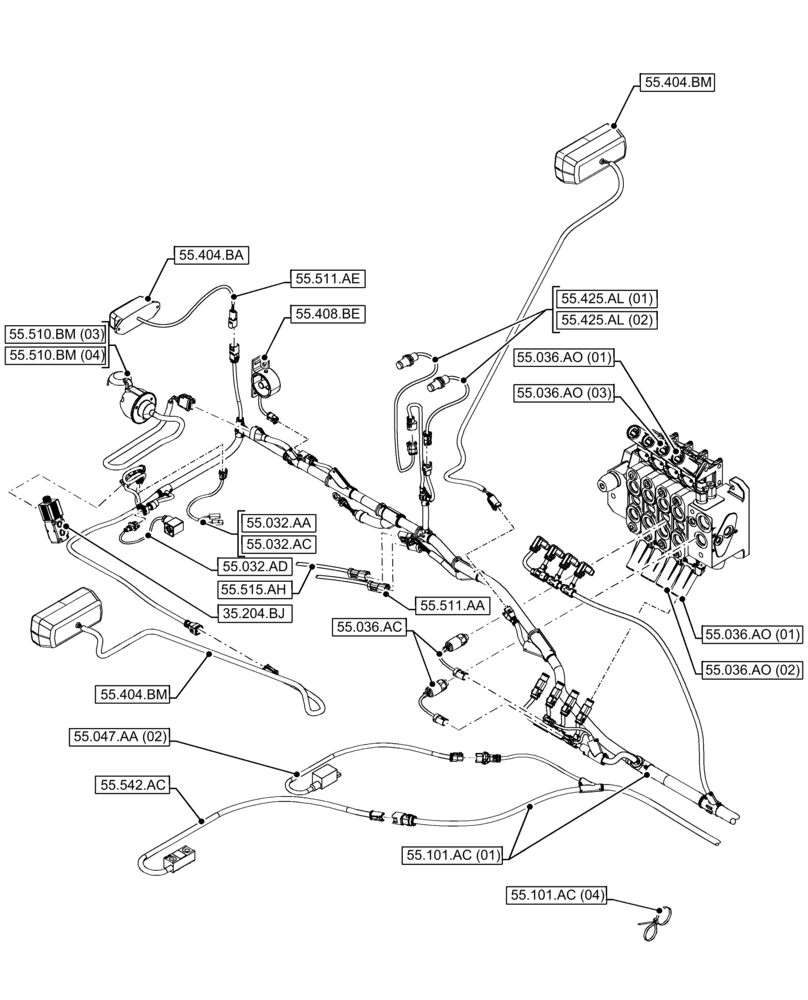 Схема запчастей Case IH FARMLIFT 742 - (55.000.00[01]) - SECTION INDEX - ELECTRICAL SYSTEM (55) - ELECTRICAL SYSTEMS