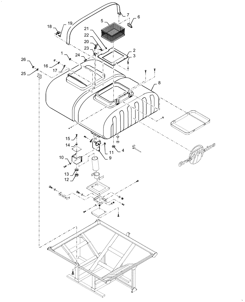 Схема запчастей Case IH 1625 - (80.100.AC[05]) - 150 BU BULK HOPPER CONTINUED (80) - CROP STORAGE/UNLOADING