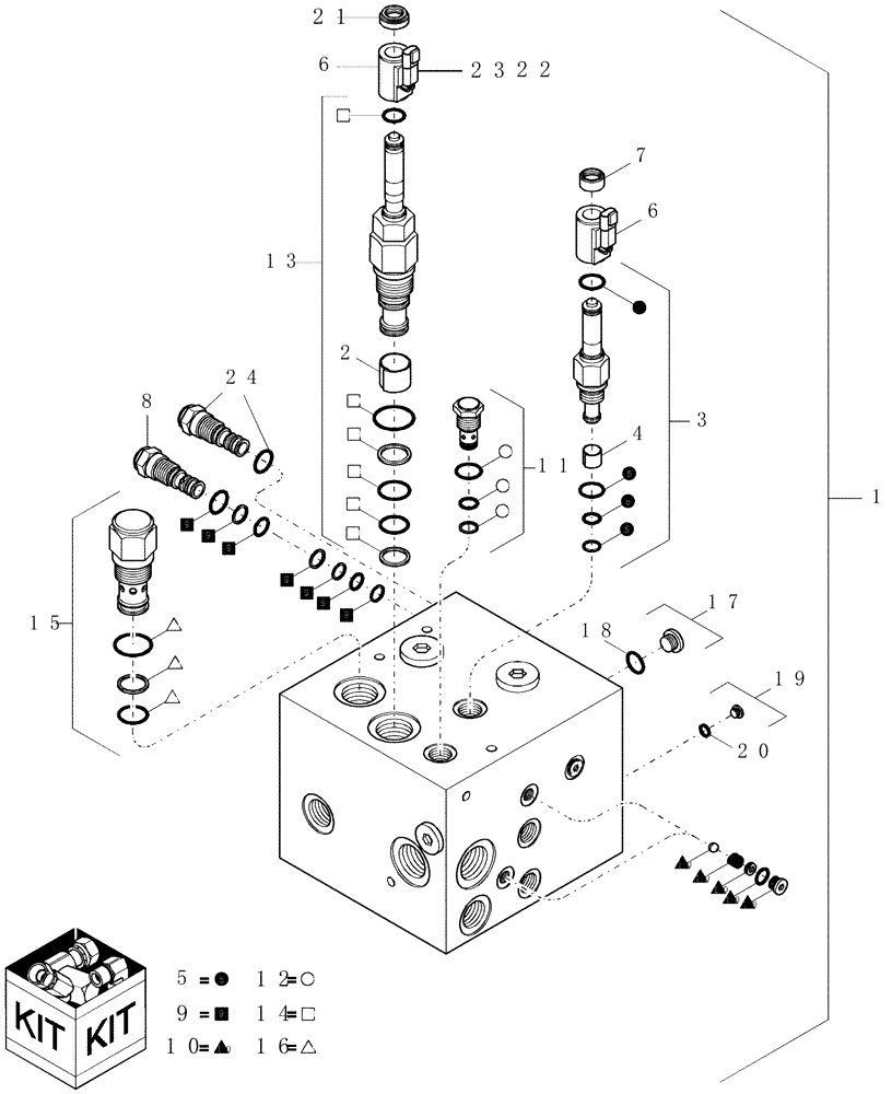 Схема запчастей Case IH 1200 - (A.10.A[59]) - MULTI-VALVE VALVE ASSEMBLY 87427490 - RIGID TRAILING MACHINES A - Distribution Systems