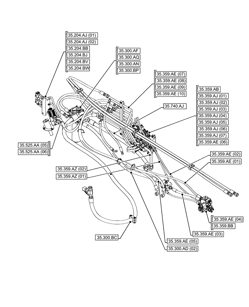 Схема запчастей Case IH FARMLIFT 632 - (35.000.00[01]) - SECTION INDEX - HYDRAULIC SYSTEM (35) - HYDRAULIC SYSTEMS