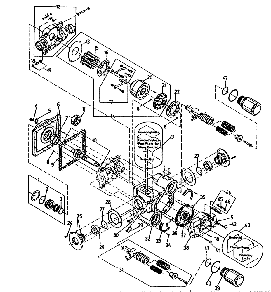 Схема запчастей Case IH 7700 - (B03[06A]) - HYDRAULIC PUMP {TANDEM TRANSMISSION, REAR} Hydraulic Components & Circuits