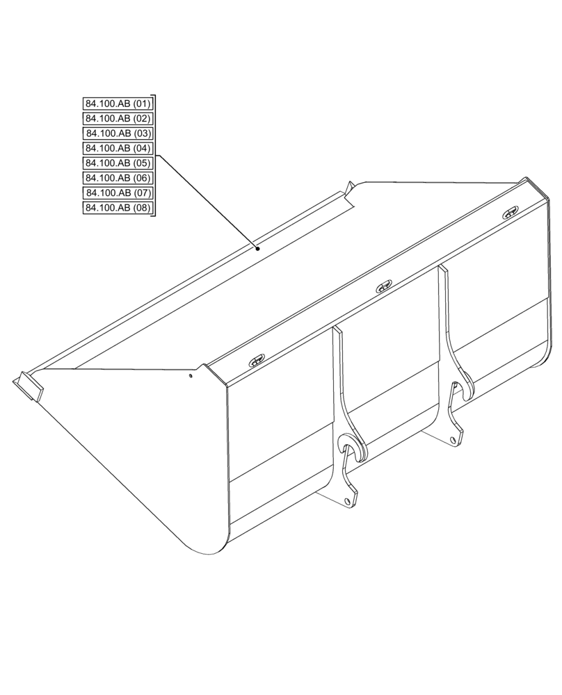 Схема запчастей Case IH FARMLIFT 632 - (84.000.00) - SECTION INDEX - FRONT LOADER (84) - BOOMS, DIPPERS & BUCKETS