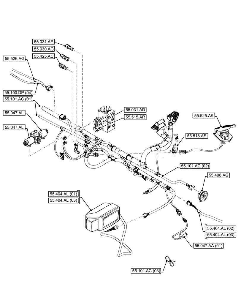 Схема запчастей Case IH FARMLIFT 742 - (55.000.00[02]) - SECTION INDEX - ELECTRICAL SYSTEM (55) - ELECTRICAL SYSTEMS