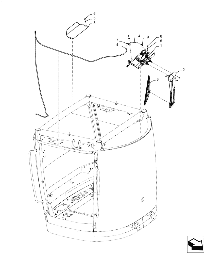 Схема запчастей Case IH TITAN 3040 - (55.518.AW[01]) - WINDSHEILD WIPERS (55) - ELECTRICAL SYSTEMS