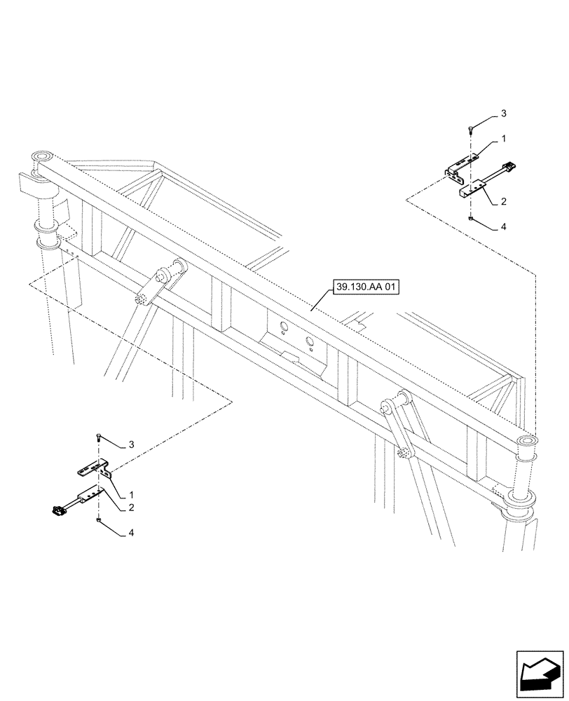 Схема запчастей Case IH PATRIOT 4440 - (55.515.AH[01]) - BOOM SELF CENTERING SENSOR (55) - ELECTRICAL SYSTEMS